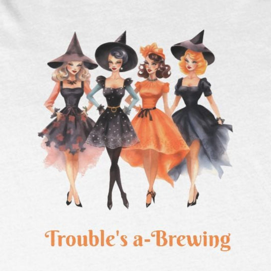 Trouble's a-Brewing: Sisterhood of Spells Tee - Halloween Squad!