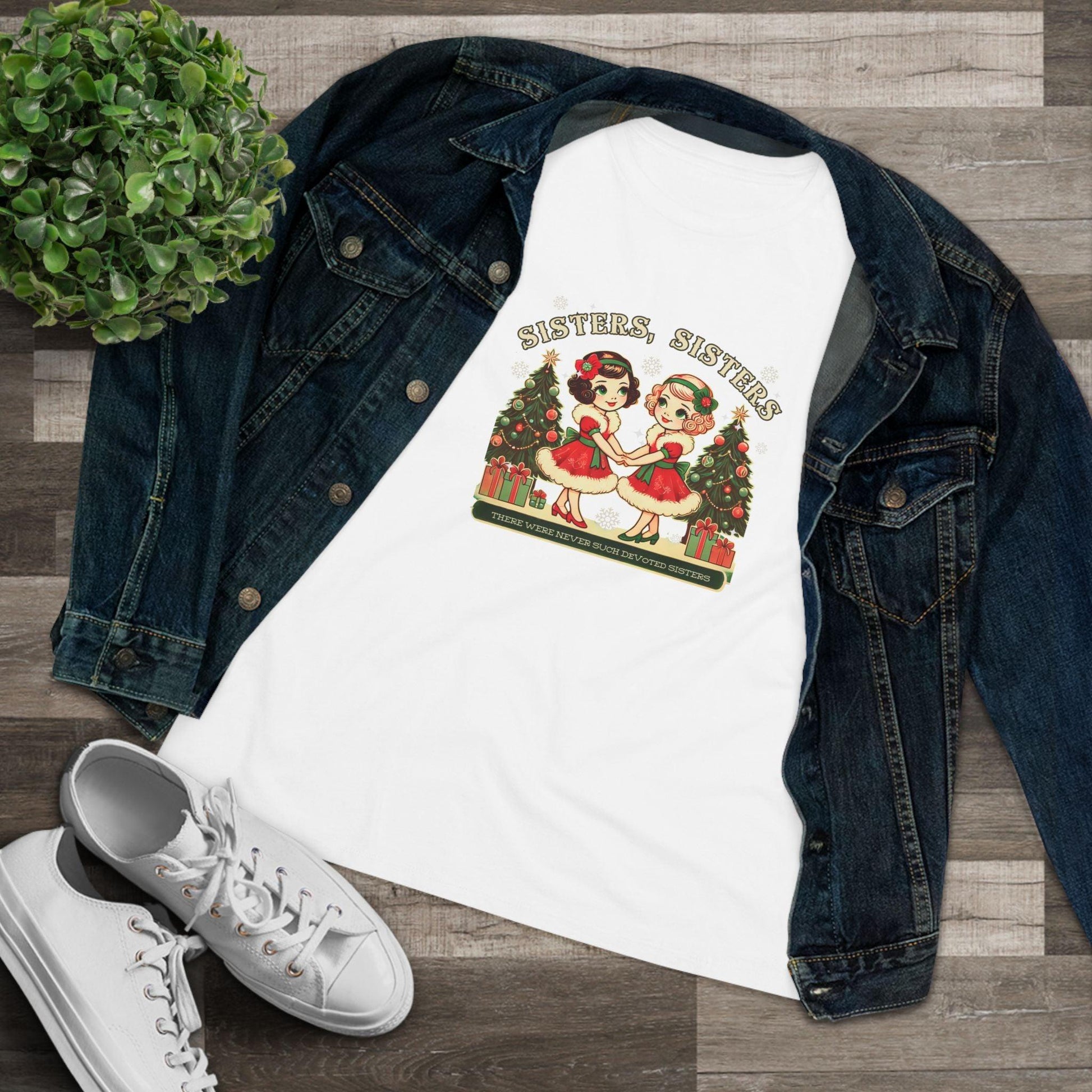 Sisters, Sisters (Blonde & Brunette Sisters) There Were Never Such Devoted Sisters! 👭🏻‍🤝‍👭🏼🎄 - Women's Softstyle Tee - Whippie's