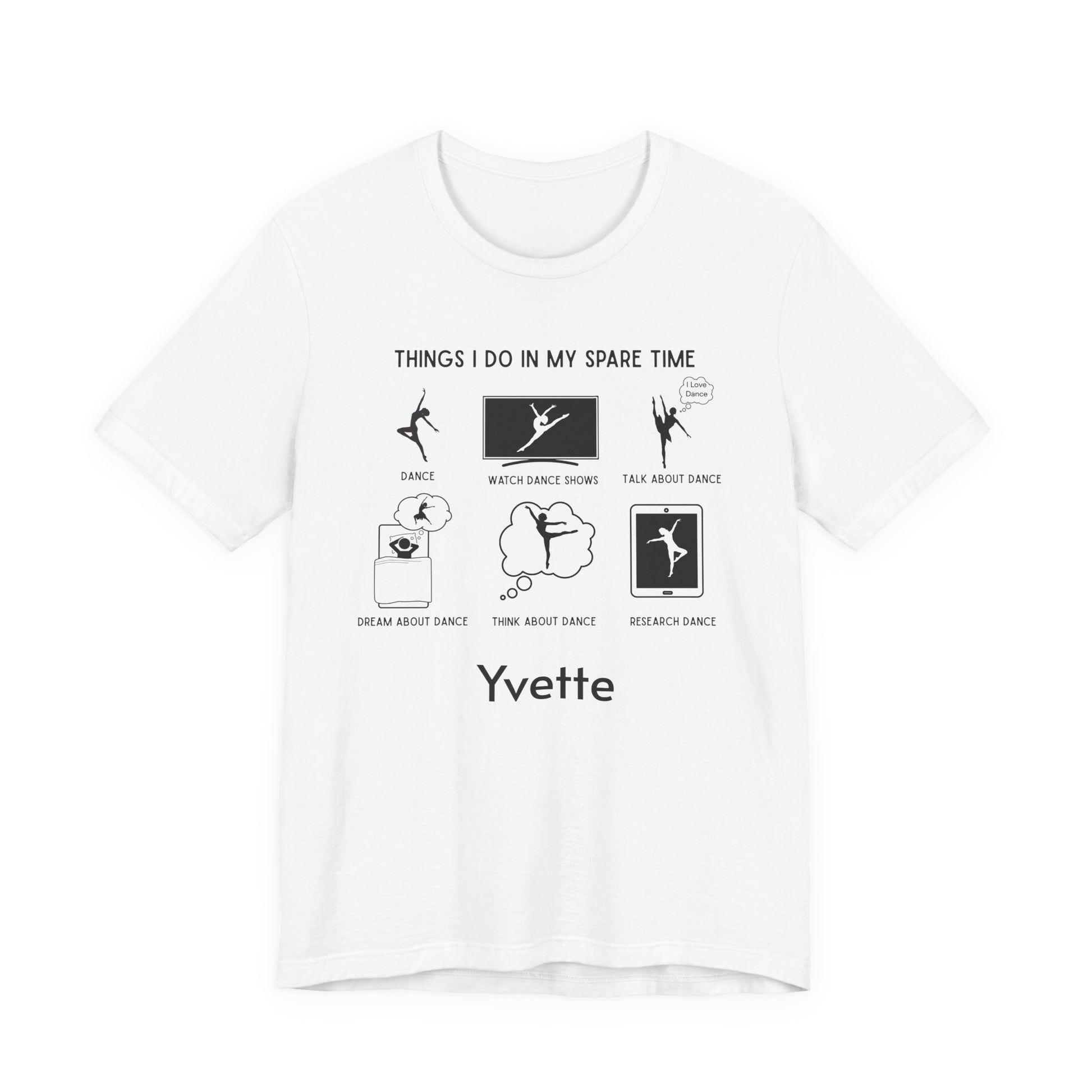 My Spare Time = Dance Time - Female Dancer - Unisex Tee - Personalizable - Whippie's