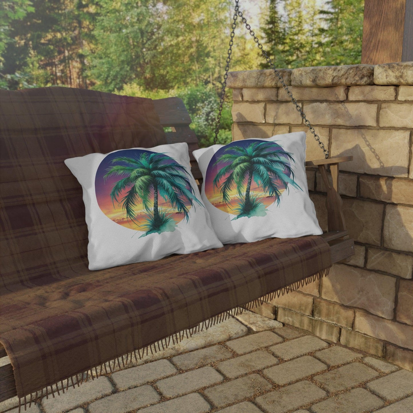 🌅 Tropical Sunset Paradise 🌴 Outdoor Pillow ✨ Bring the tropical vibes home! - Whippie's