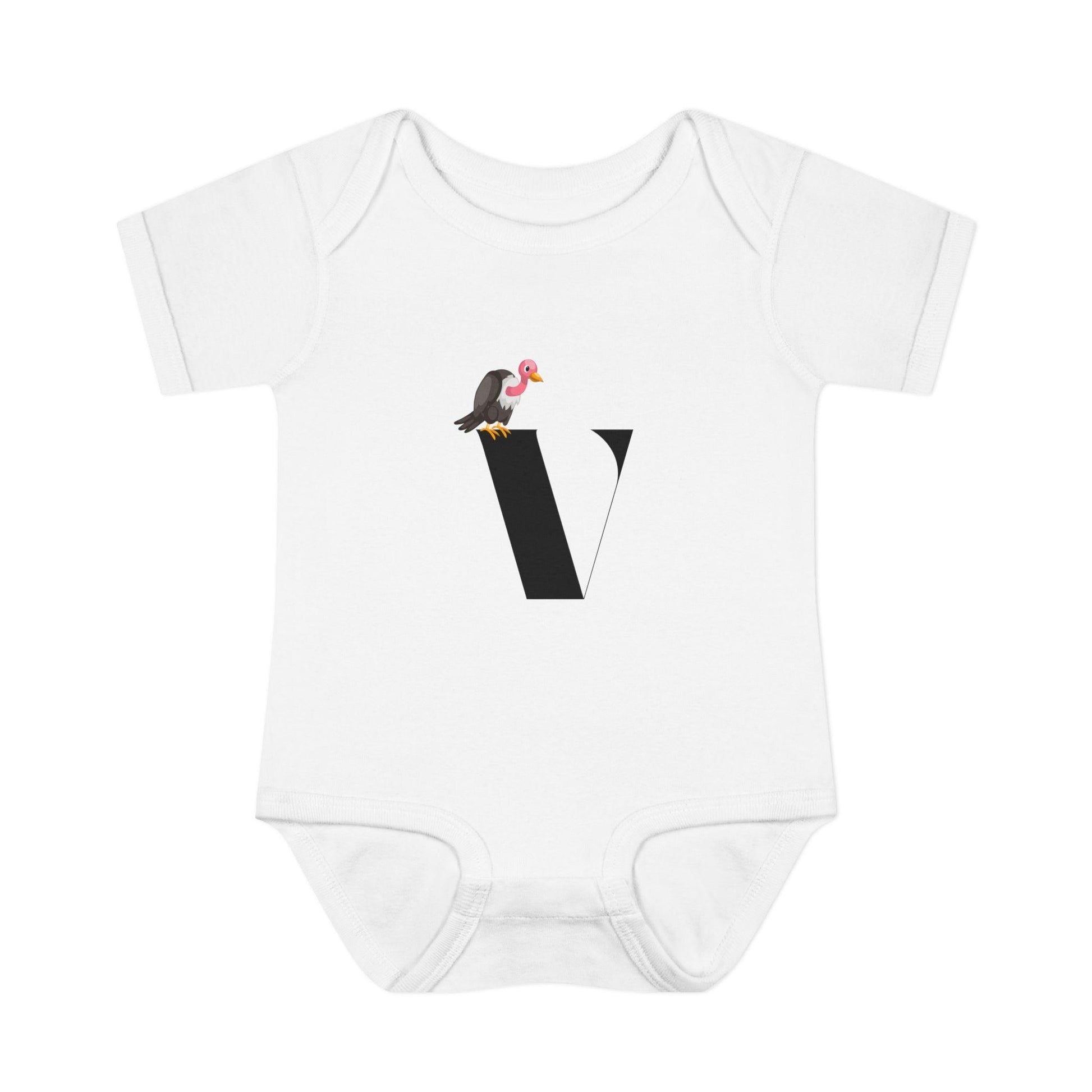 Alphabet Adventures: Letter V - Vivacious Vulture Baby Onesie V is for Vivacious Vulture! - Whippie's