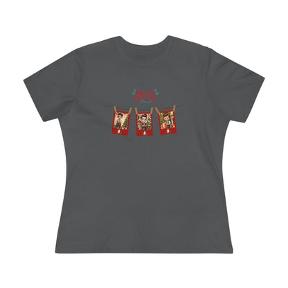 Merry Christmas - Photo Banner - Dark Hair Boys - Women's Softstyle Tee - Whippie's