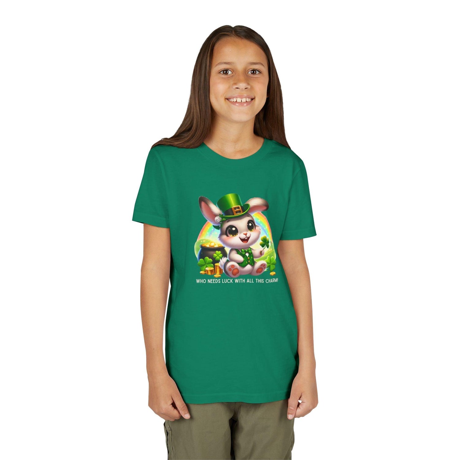 Who Needs Luck with All This Charm? Youth Tee - Spread Luck and Laughter! 🍀🍀 - Whippie's