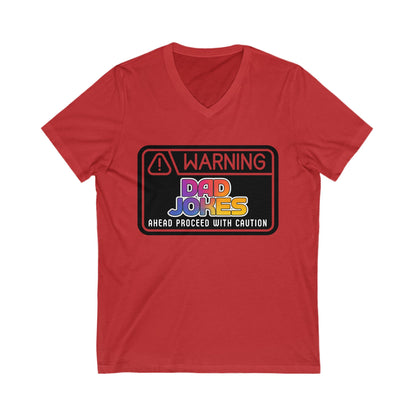 Warning: Dad Jokes Ahead - Proceed with Caution V-Neck Tee