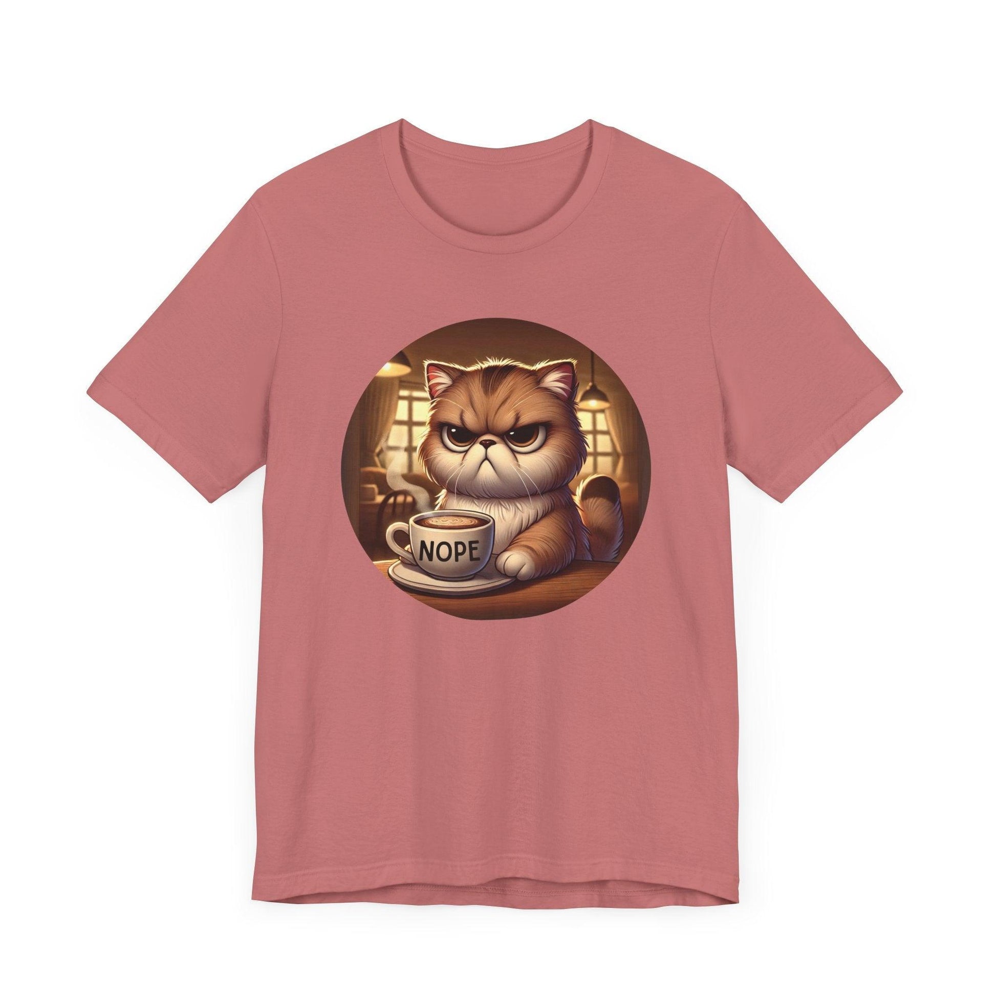 Grumpy Cat Cafe - Unisex Jersey Tee - 🐱☕ Nope, Not Today! ☕🐱 - Whippie's