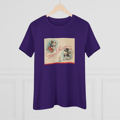 Merry Christmas Skating Snow Couple - Women's Tee - Whippie's