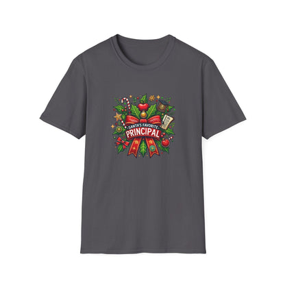Santa's Favorite School Principal Unisex Tee 🍎🎅 - Whippie's