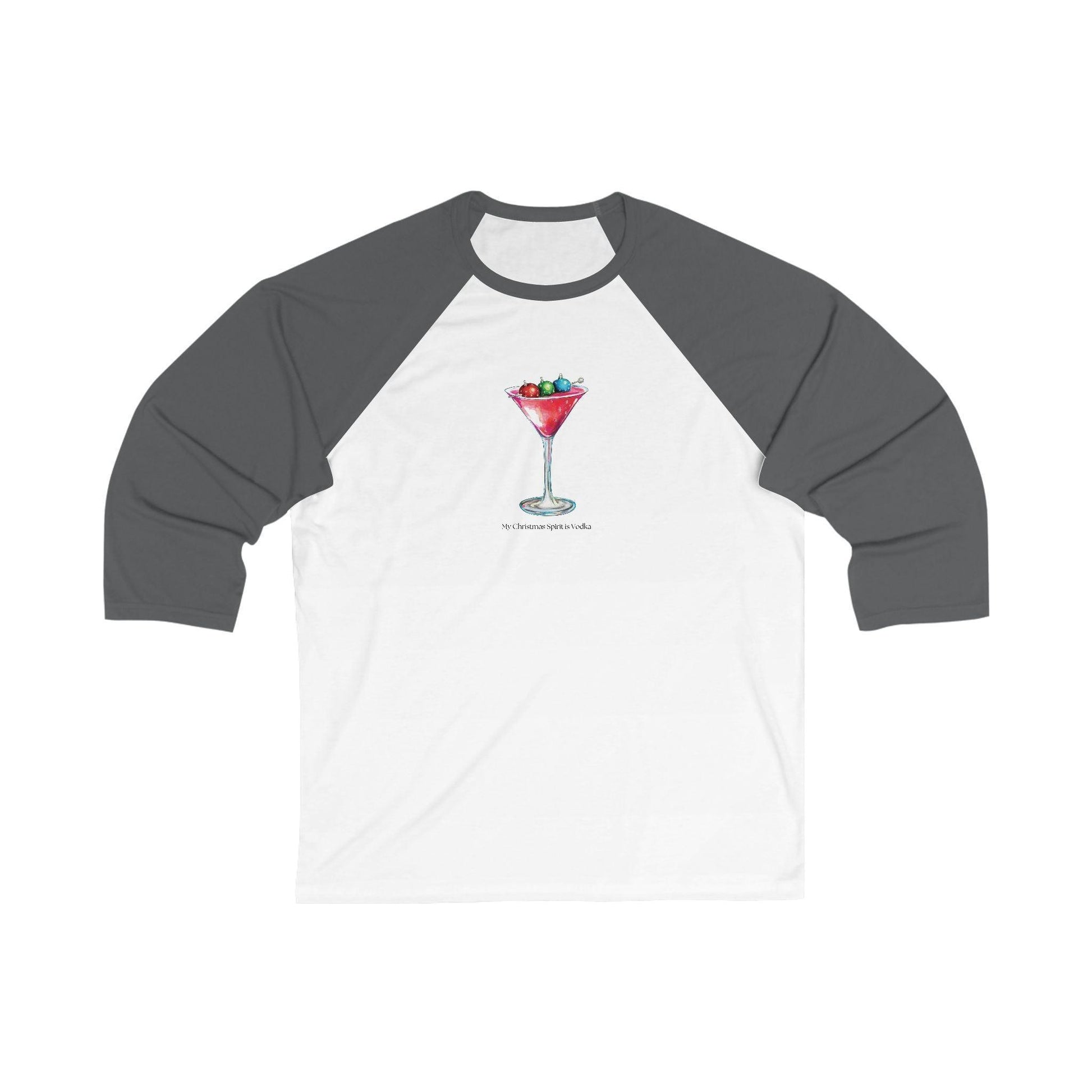 My Christmas Spirit is Vodka 🍸🎄 - Unisex 3/4 Sleeve T-shirt - Whippie's