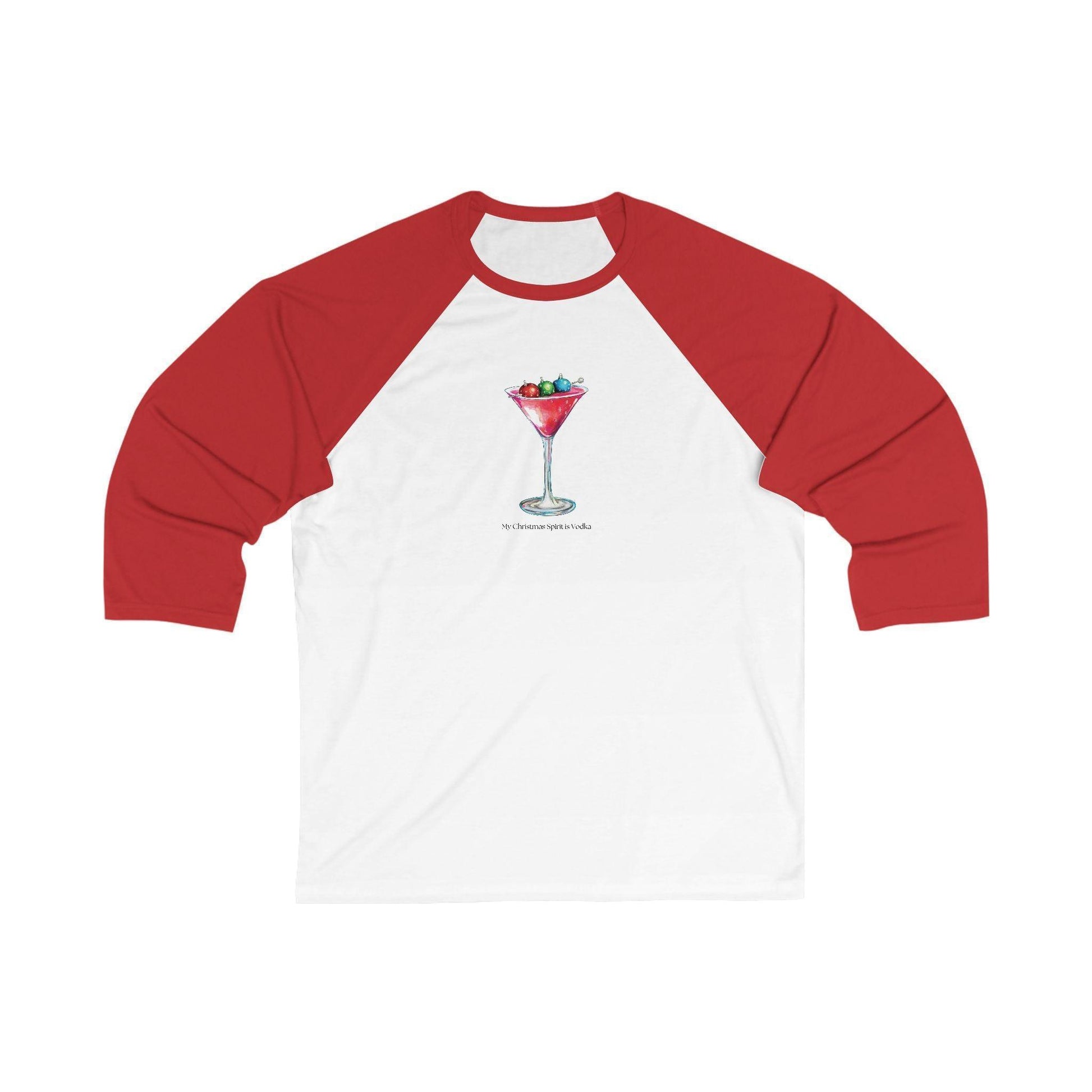 My Christmas Spirit is Vodka 🍸🎄 - Unisex 3/4 Sleeve T-shirt - Whippie's