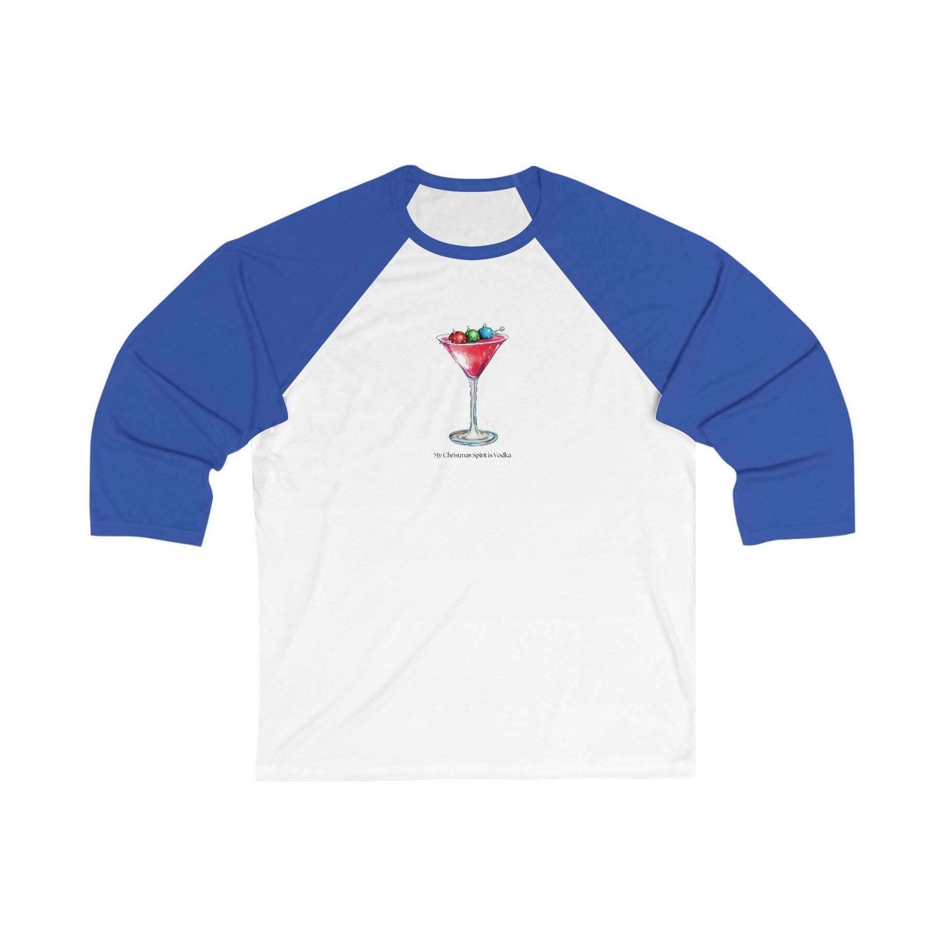 My Christmas Spirit is Vodka 🍸🎄 - Unisex 3/4 Sleeve T-shirt - Whippie's