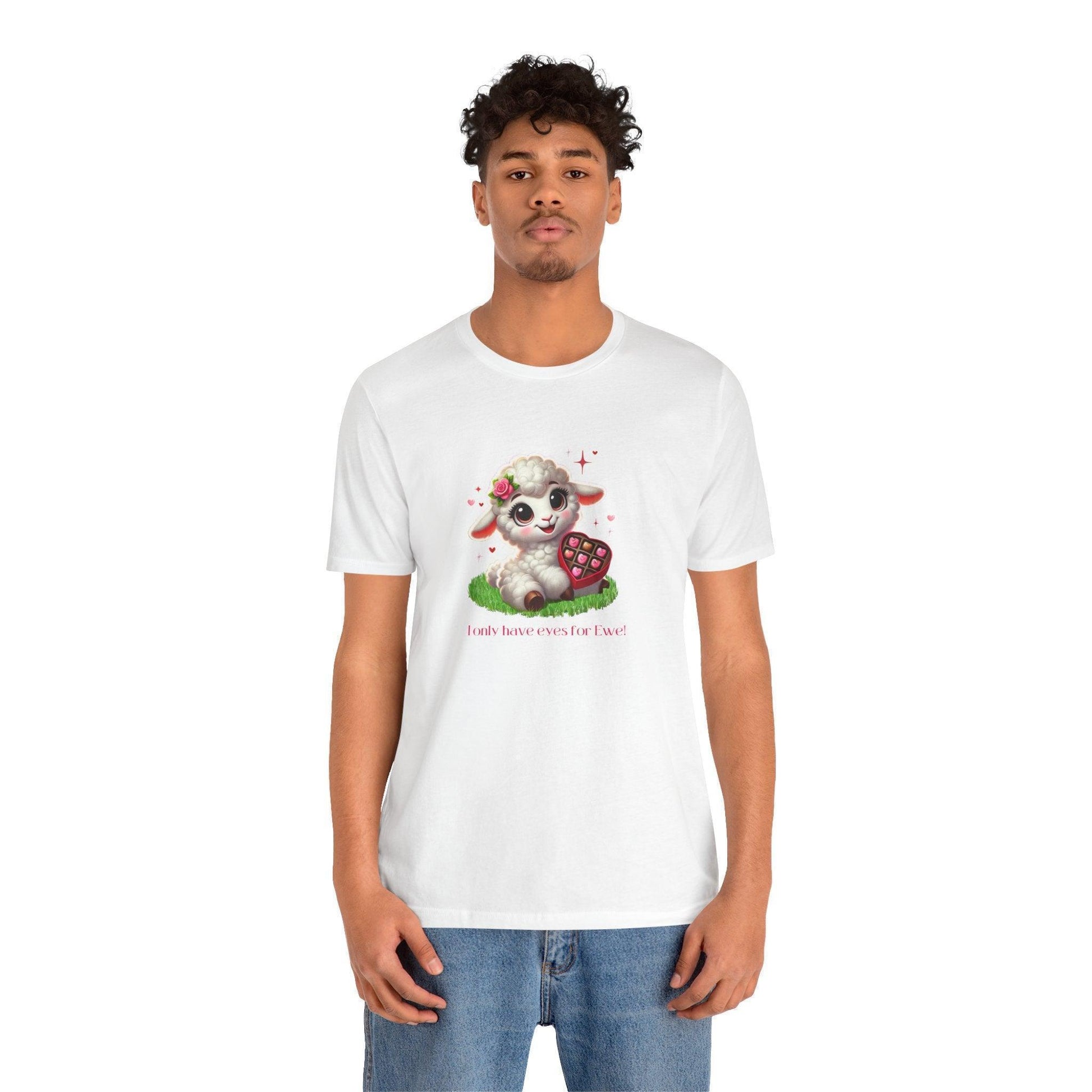 💖 I Only Have Eyes for Ewe! 🐑 Unisex Jersey Tee ✨ Spread the love this Valentine's Day! - Whippie's