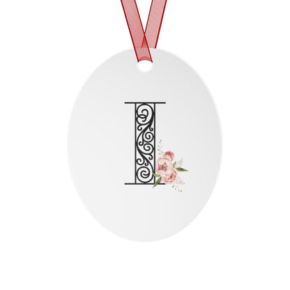 Floral Letters: Letter I - Metal Christmas Ornament - Whippie's