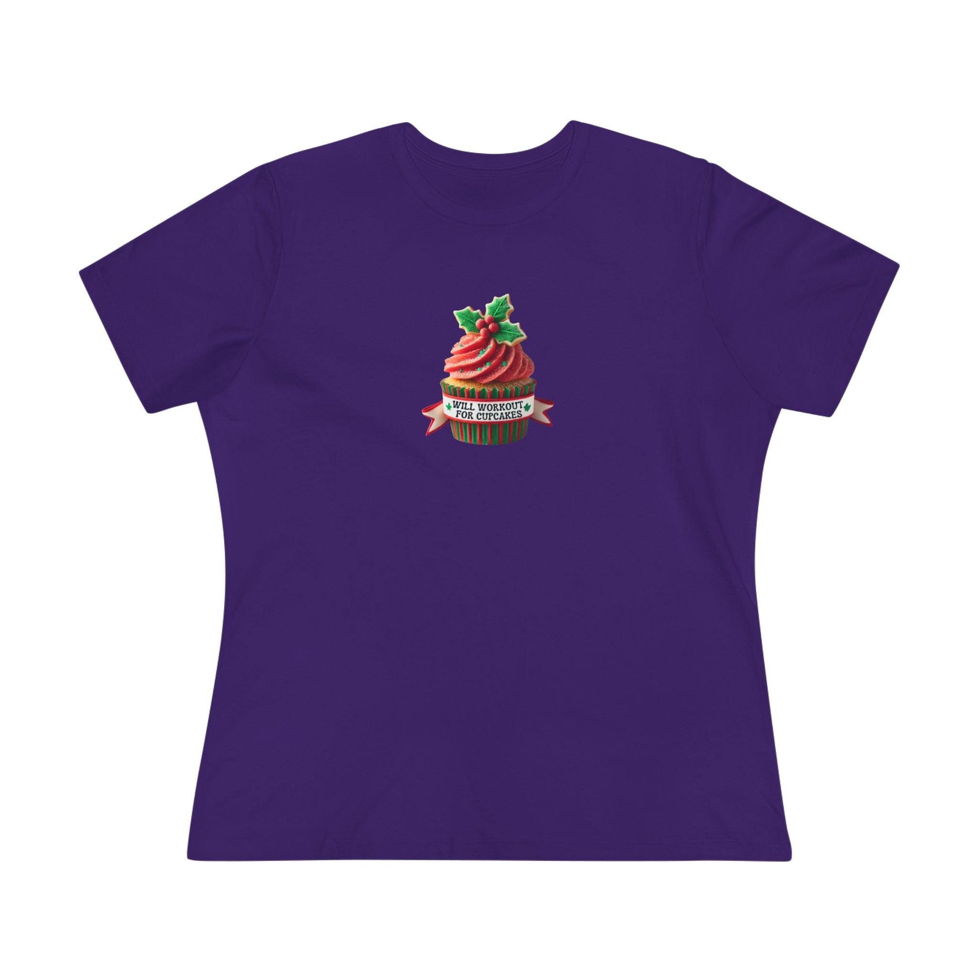 Will Workout for Cupcakes - Christmas Edition - Fuel Your Fitness! 🧁💪🎄 - Women's Softstyle Tee - Whippie's