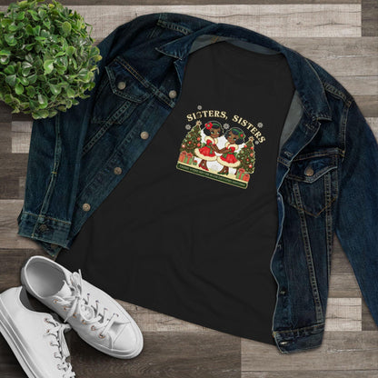 Sisters, Sisters (Black Sisters) - There Were Never Such Devoted Sisters! 👭🏿🎄 - Women's Softstyle Tee - Whippie's