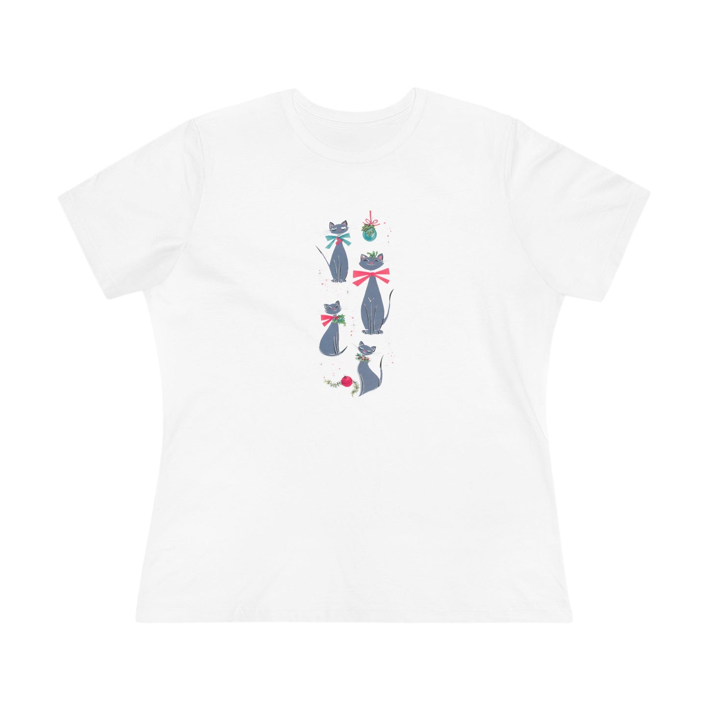 Vintage Christmas Cats Women's Tee - A Purr-fect Holiday Look!