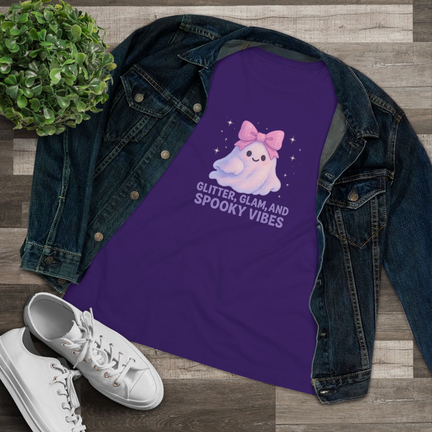 Glitter, Glam, & Spooky Vibes Women's Relaxed Tee - Whippie's