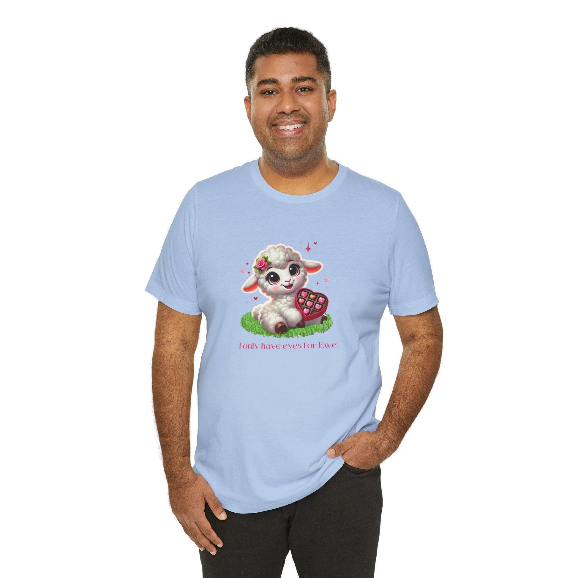 💖 I Only Have Eyes for Ewe! 🐑 Unisex Jersey Tee ✨ Spread the love this Valentine's Day! - Whippie's