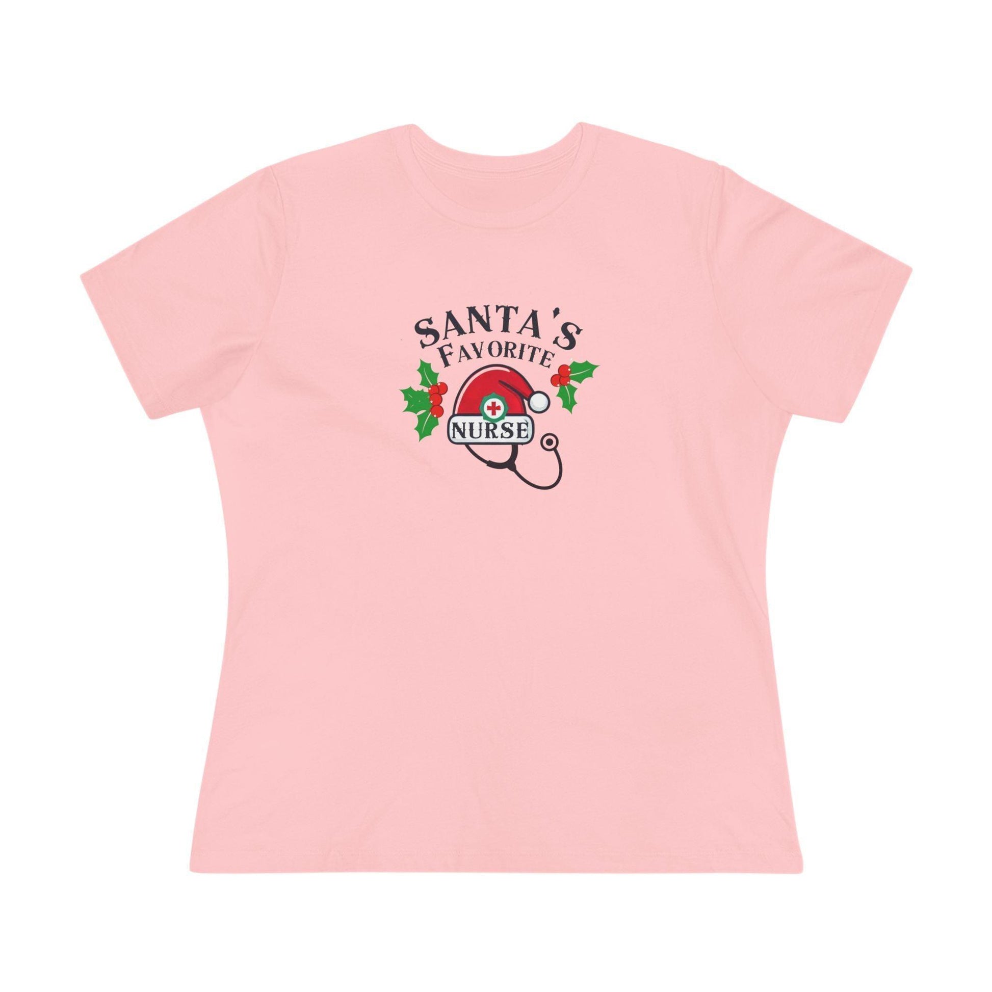 Santa's Favorite Nurse 🎅⚕️ - Stetoscope and Santa Hat 🎁🎄 - Women's Softstyle Tee - Whippie's