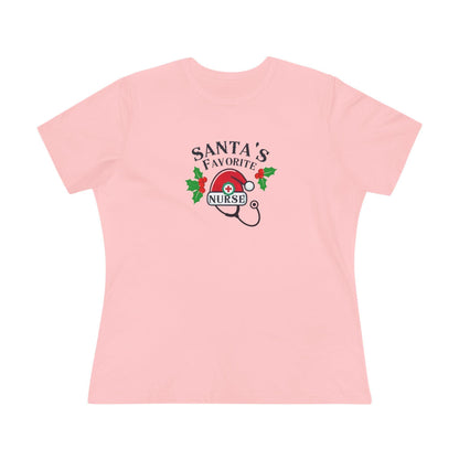 Santa's Favorite Nurse 🎅⚕️ - Stetoscope and Santa Hat 🎁🎄 - Women's Softstyle Tee - Whippie's