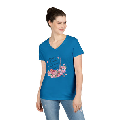 Paris, I Wish You Were Near! Women's V-neck Tee - Whippie's