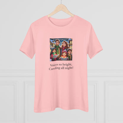 Voices so bright, Caroling all night! - Women's Softstyle Tee - Whippie's