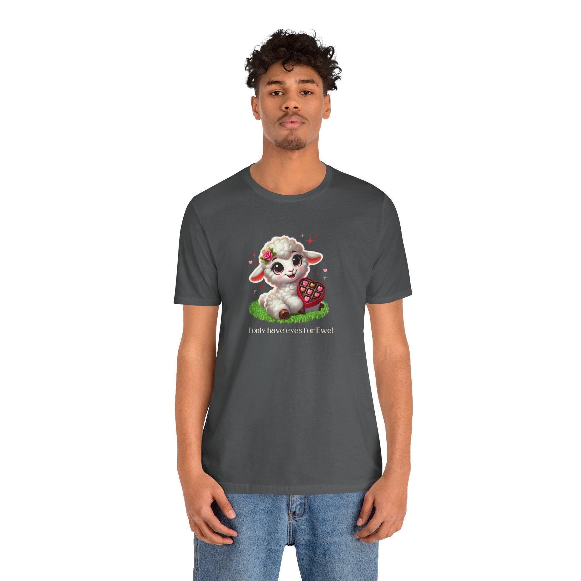 💖 I Only Have Eyes for Ewe! 🐑 Unisex Jersey Tee ✨ Spread the love this Valentine's Day! - Whippie's