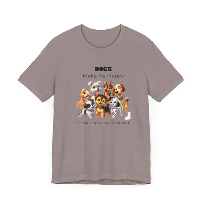 🐶 Dogs Make Me Happy 😊 Unisex Jersey Tee ✨ Pawsitive vibes only! 🐾 - Whippie's