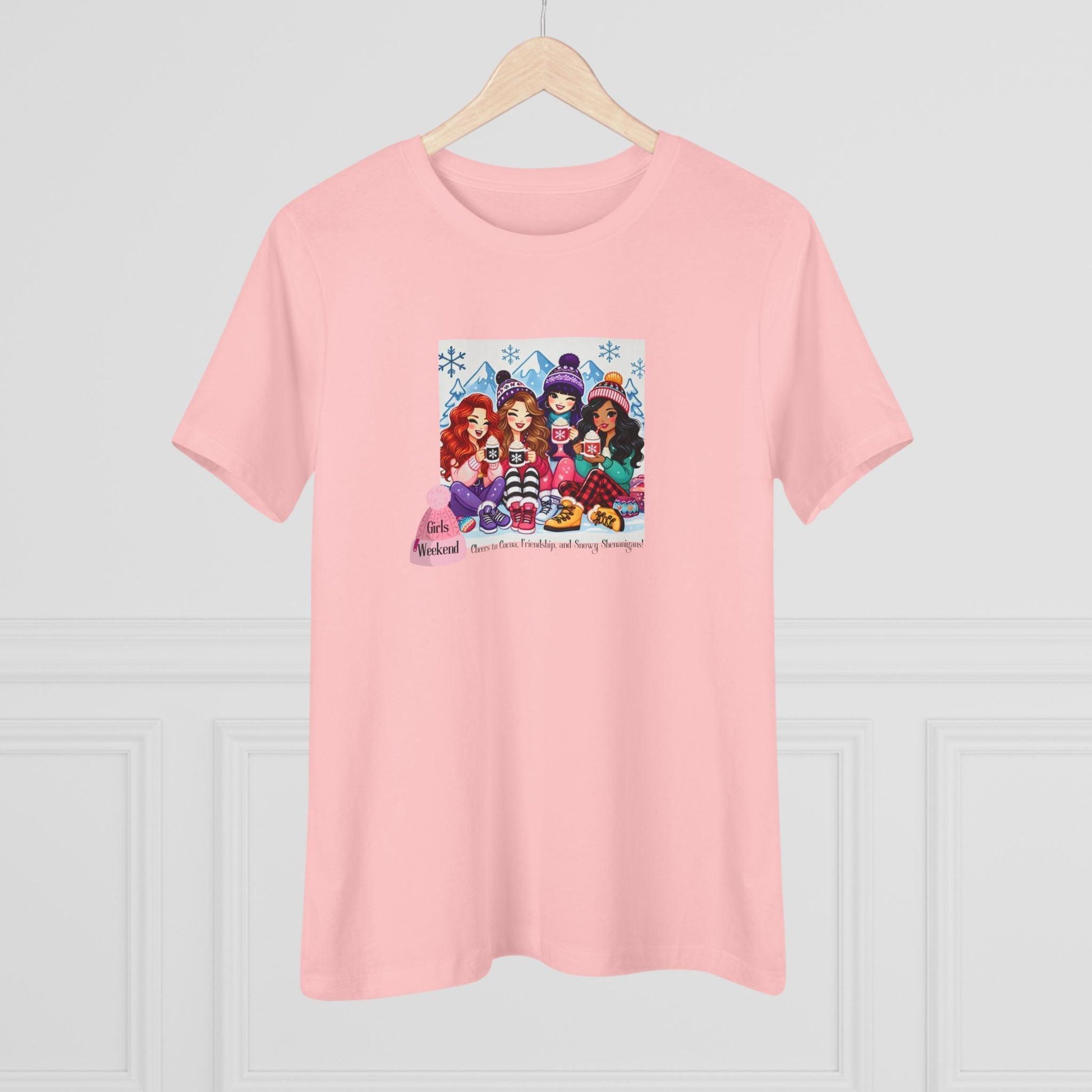 Girls Weekend Cheers to Cocoa, Friendship, and Snowy Shenanigans! - Women's Softstyle Tee - Whippie's