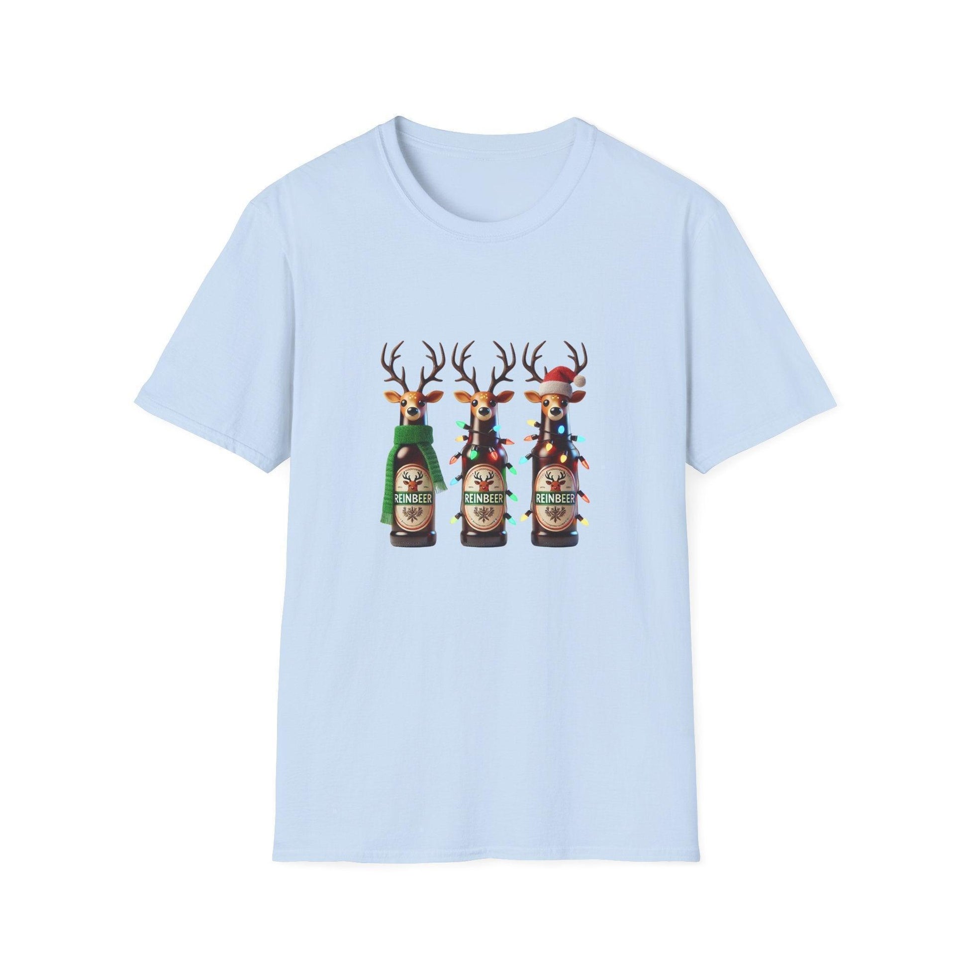 Reinbeer: 'Tis the Season to be Drinking! 🍻🦌🎄 - Unisex Softstyle T-shirt - Whippie's