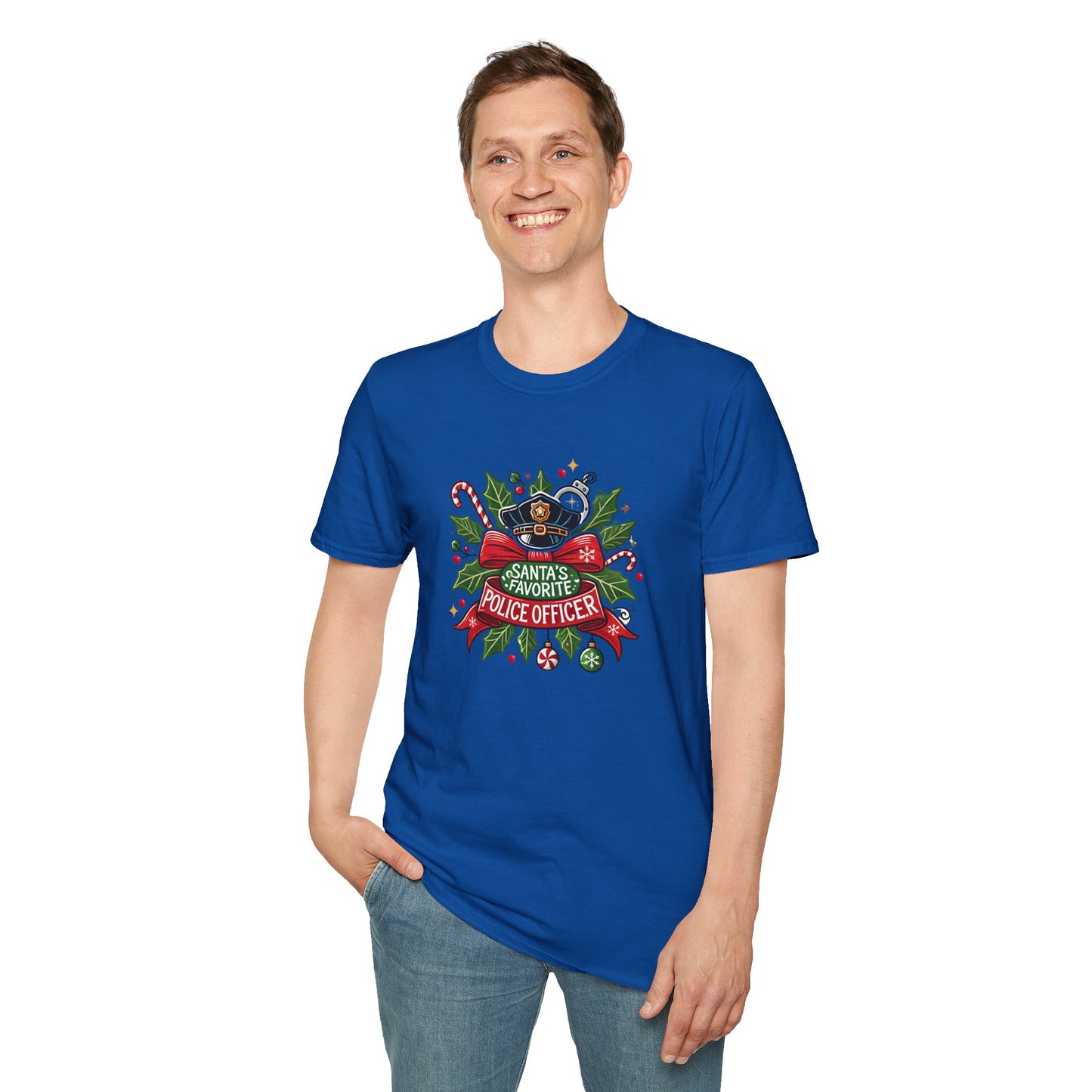 Santa's Favorite Police Officer Tee - Festive & Brave!