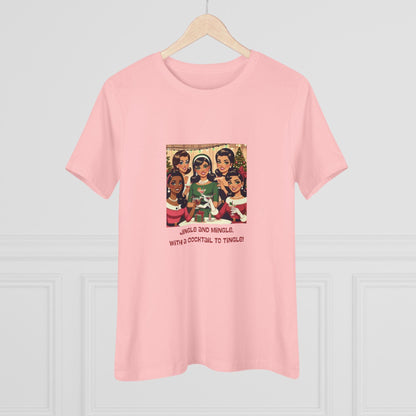 Holiday Friends Sipping Cocktails - Women's Softstyle Tee - Whippie's