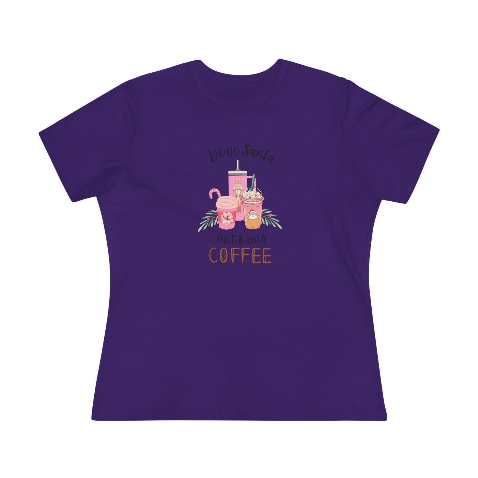 Dear Santa, just bring COFFEE - Women's Softstyle Tee - Whippie's