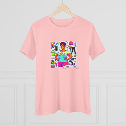 Dance Mom: "You've Got This" - Brunette with Glasses Mom - Short Hair - Boy Dancer - Women's Softsyle Tee - Whippie's