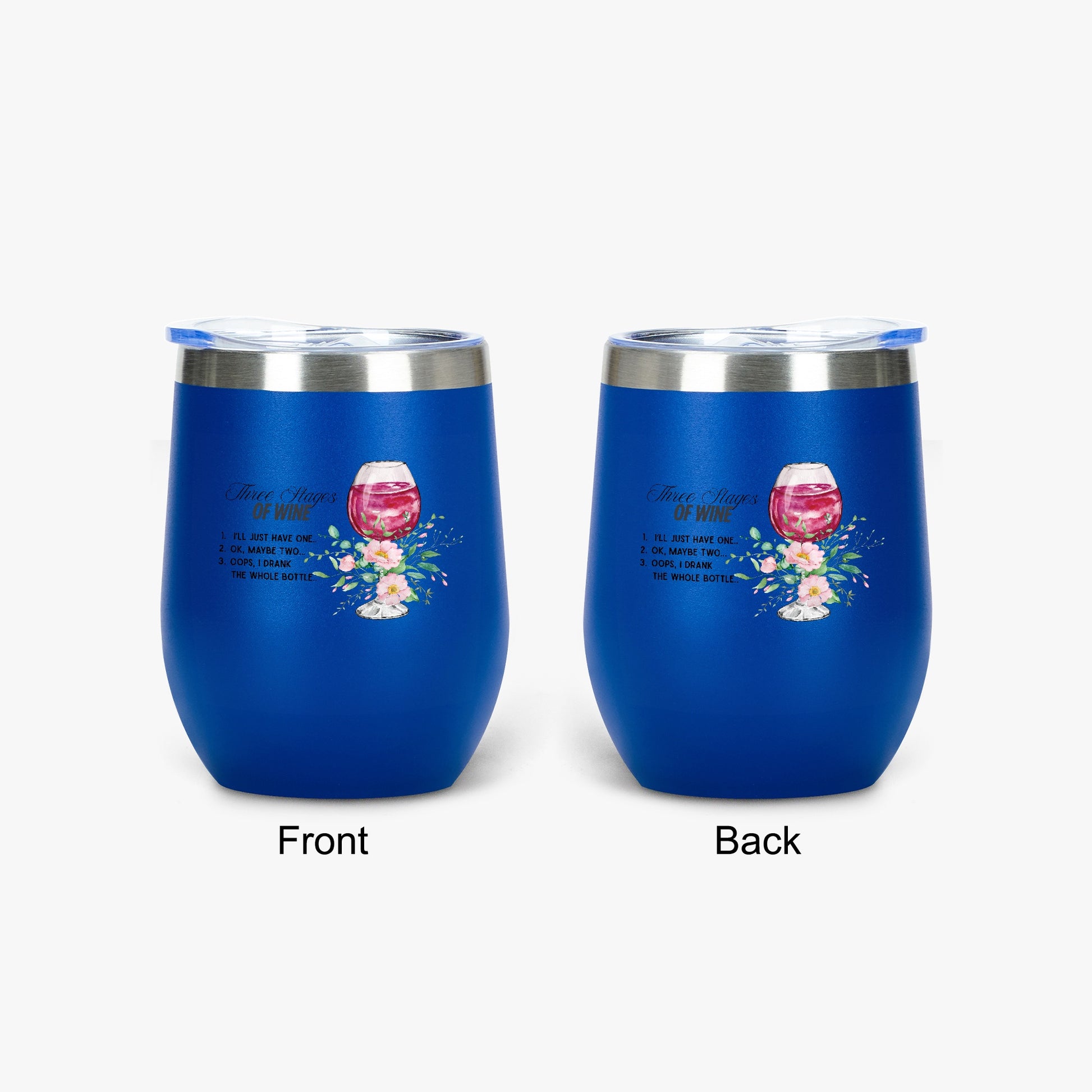 428. Three Stages of Wine 12oz Egg Shaped Insulated Tumbler - FREE Shipping! - Whippie's