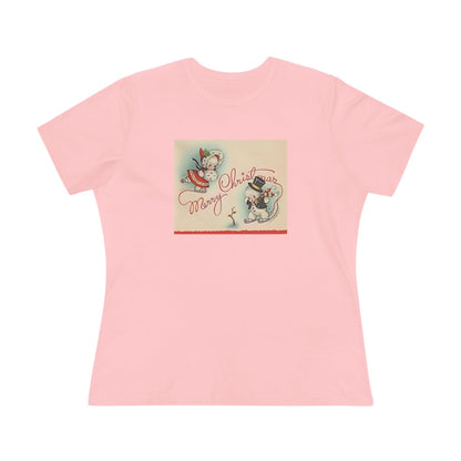 Merry Christmas Skating Snow Couple - Women's Tee - Whippie's