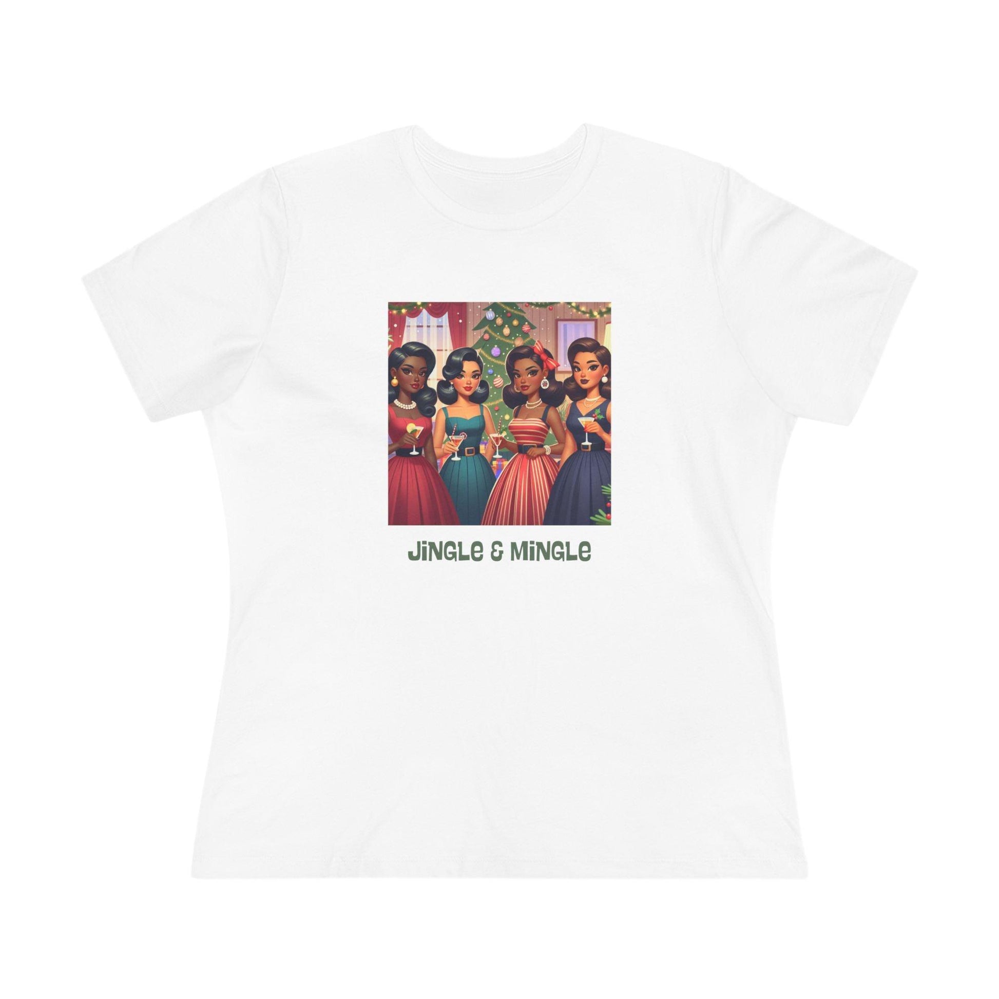 Jingle and Mingle Tee - Holiday Cheer, Please! 🥂🎄 Women's Softstyle Tee - Whippie's