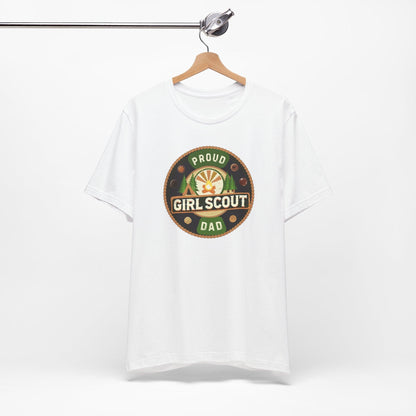 Proud Girl Scout Dad - Unisex Jersey Tee - Adventure Awaits! - Whippie's