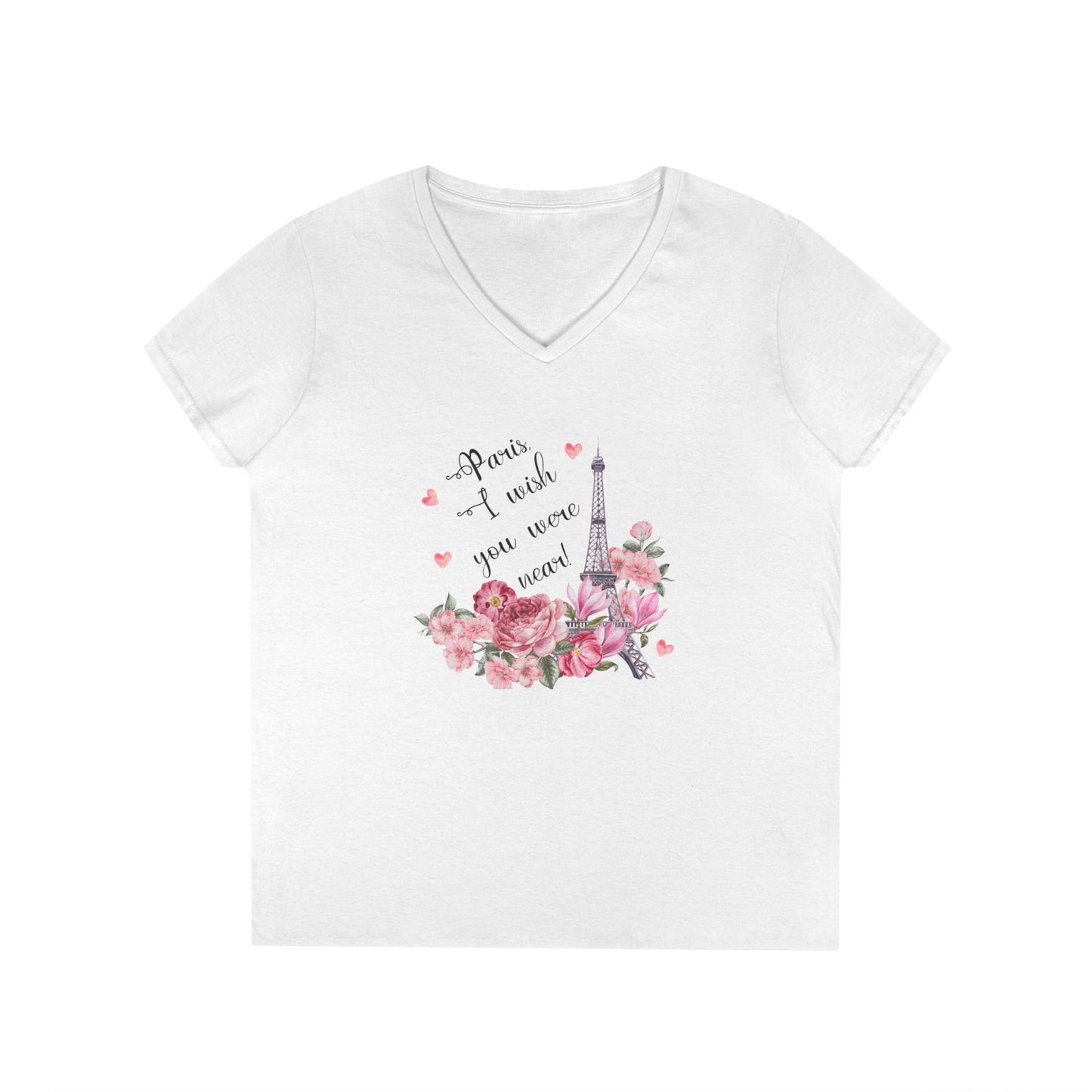 Paris, I Wish You Were Near! Women's V-neck Tee - Whippie's