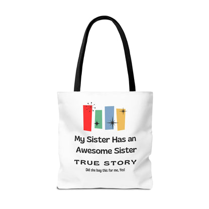 "Awesome Sister" Tote Bag - A Sisterly Tribute 👭🍷 - Whippie's