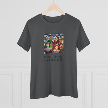 Voices so bright, Caroling all night! - Women's Softstyle Tee - Whippie's