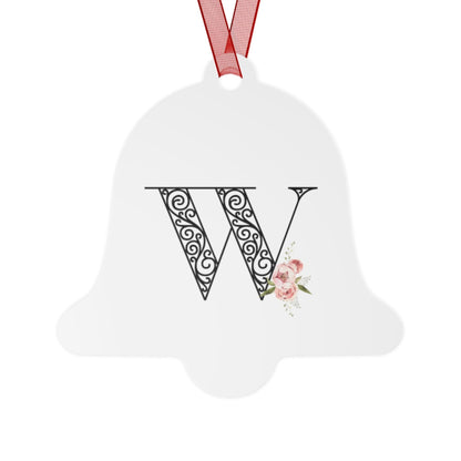 Floral Letters: Letter W - Metal Christmas Ornament - Whippie's