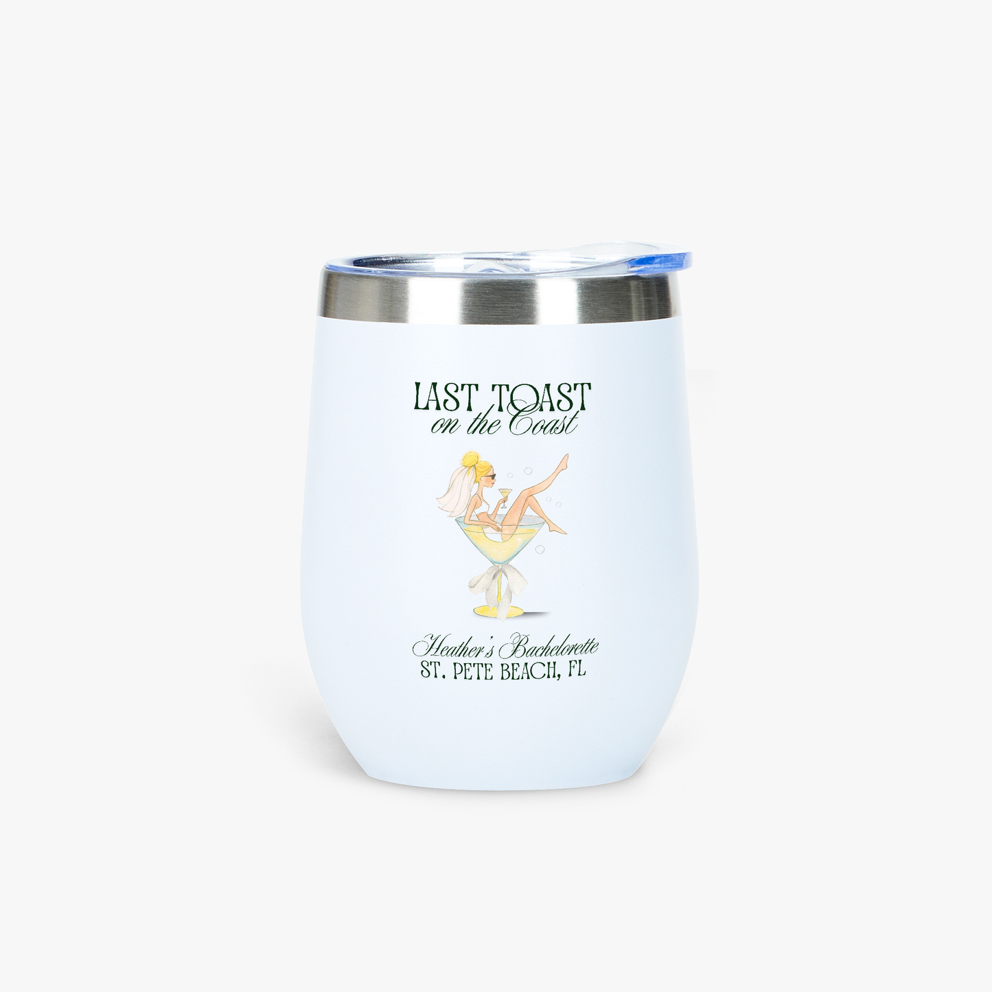 Last Toast on the Coast 12oz Insulated Wine Tumbler - Personalizable - FREE Shipping!
