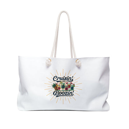 Cruisin' & Boozin' Oversized Weekender Tote Bag 🍹👜 - Whippie's