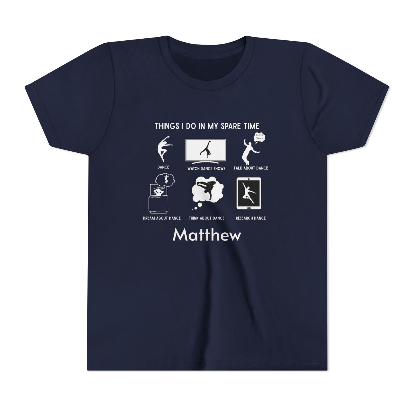 My Spare Time = Dance Time Boys' Youth Tee - Personalizable - Whippie's