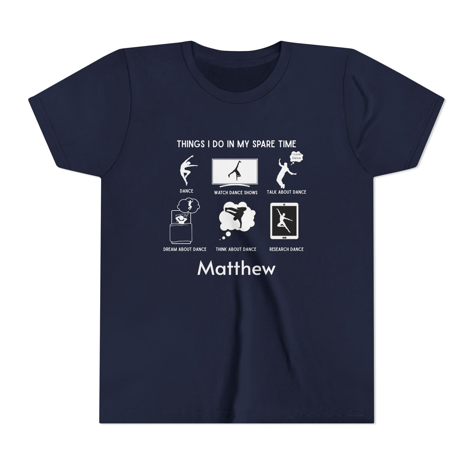 My Spare Time = Dance Time Boys' Youth Tee - Personalizable - Whippie's