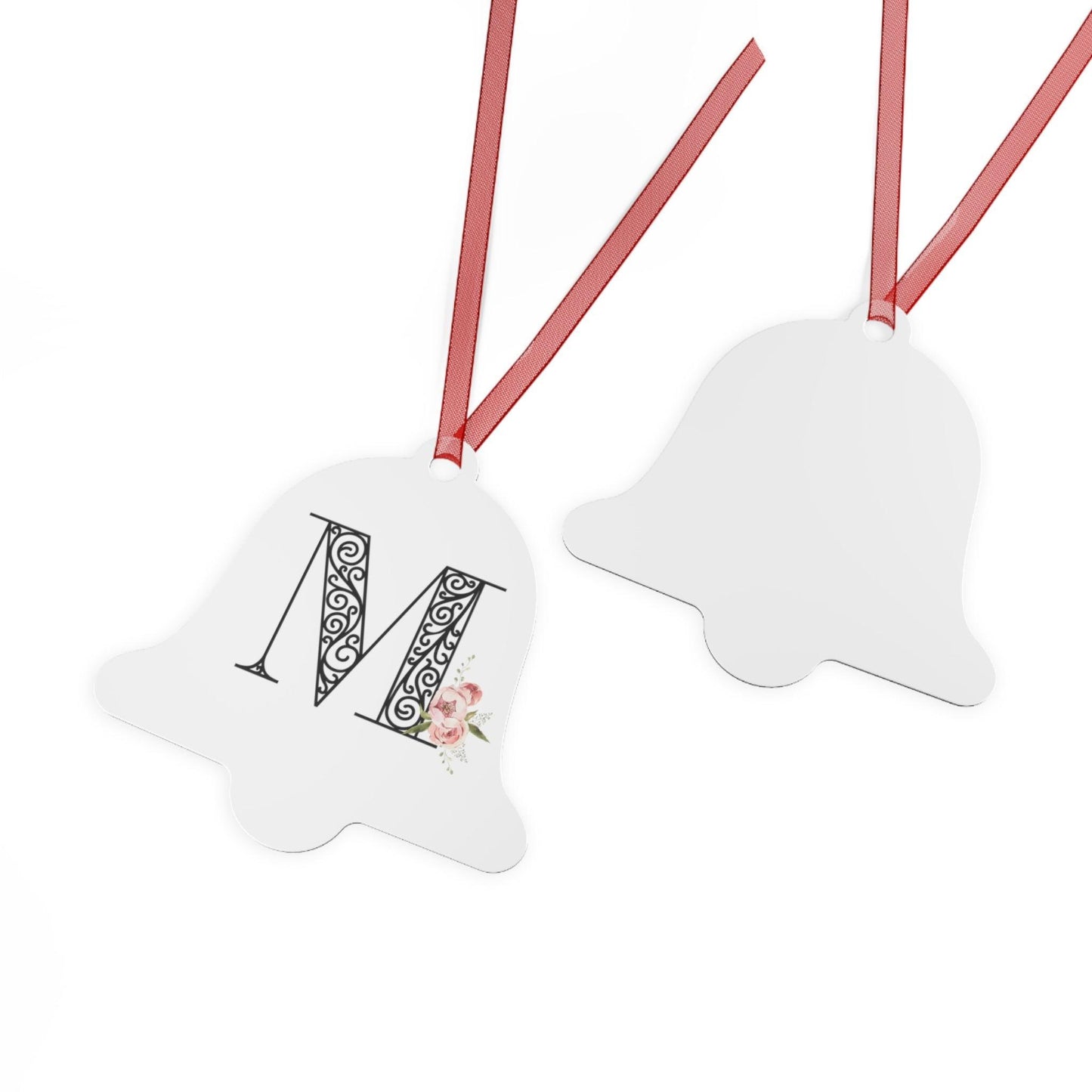 Floral Letters: Letter M - Metal Christmas Ornament - Whippie's