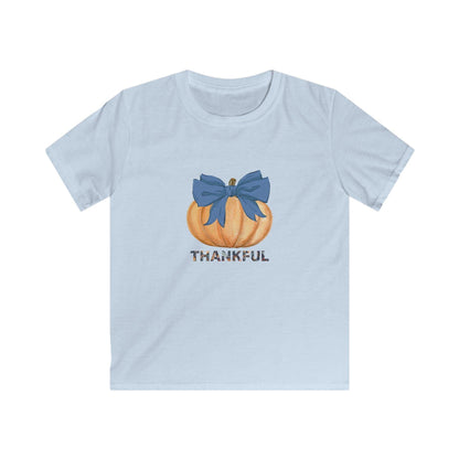Thankful Pumpkin - Blue Bow - Kids Tee 💙🎃 - Whippie's