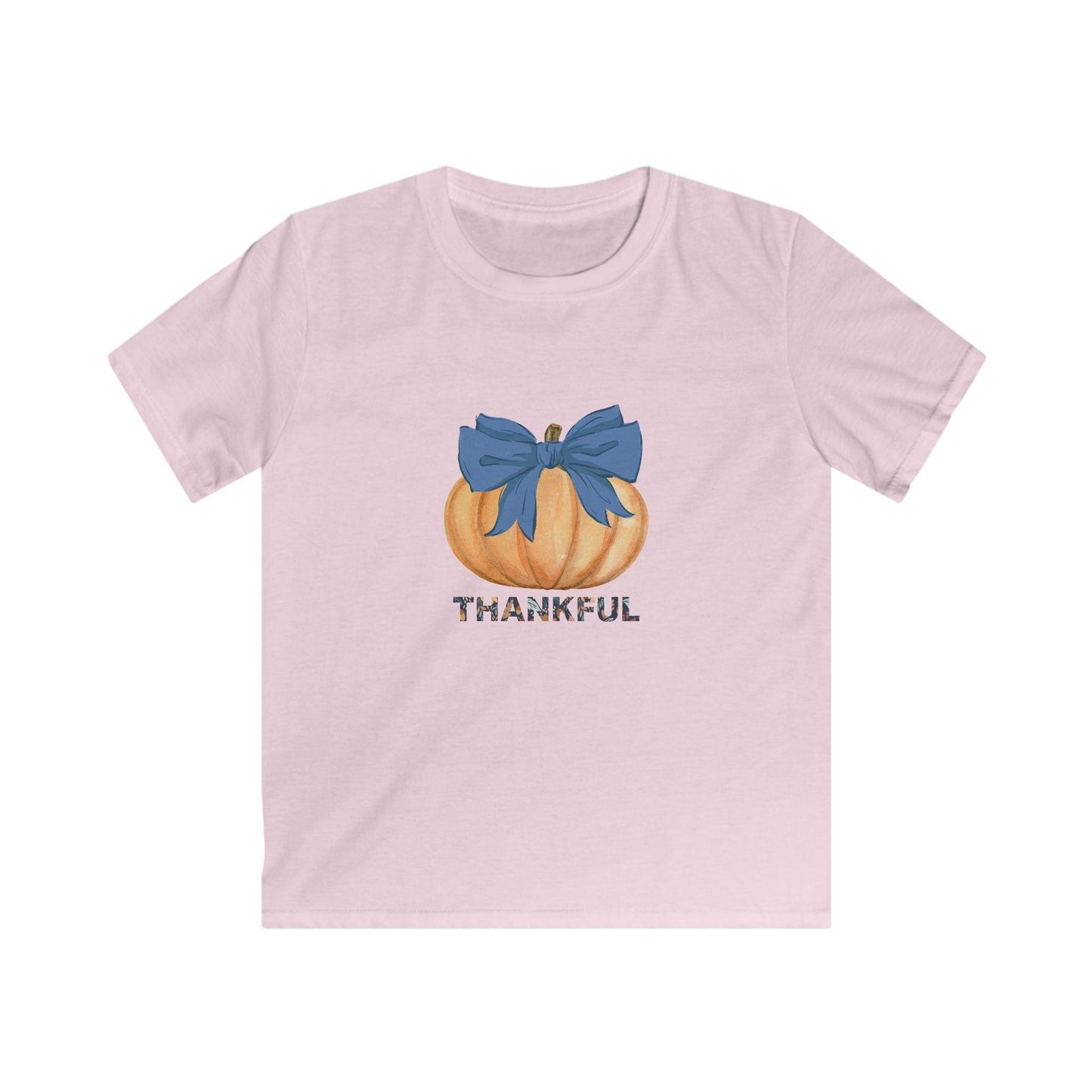 Thankful Pumpkin - Blue Bow - Kids Tee 💙🎃 - Whippie's