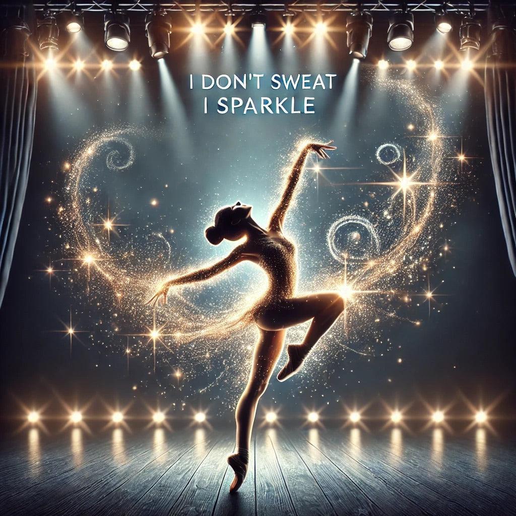 I Don’t Sweat, I Sparkle: Brunette Dancer Women’s Crop Tee - Whippie's