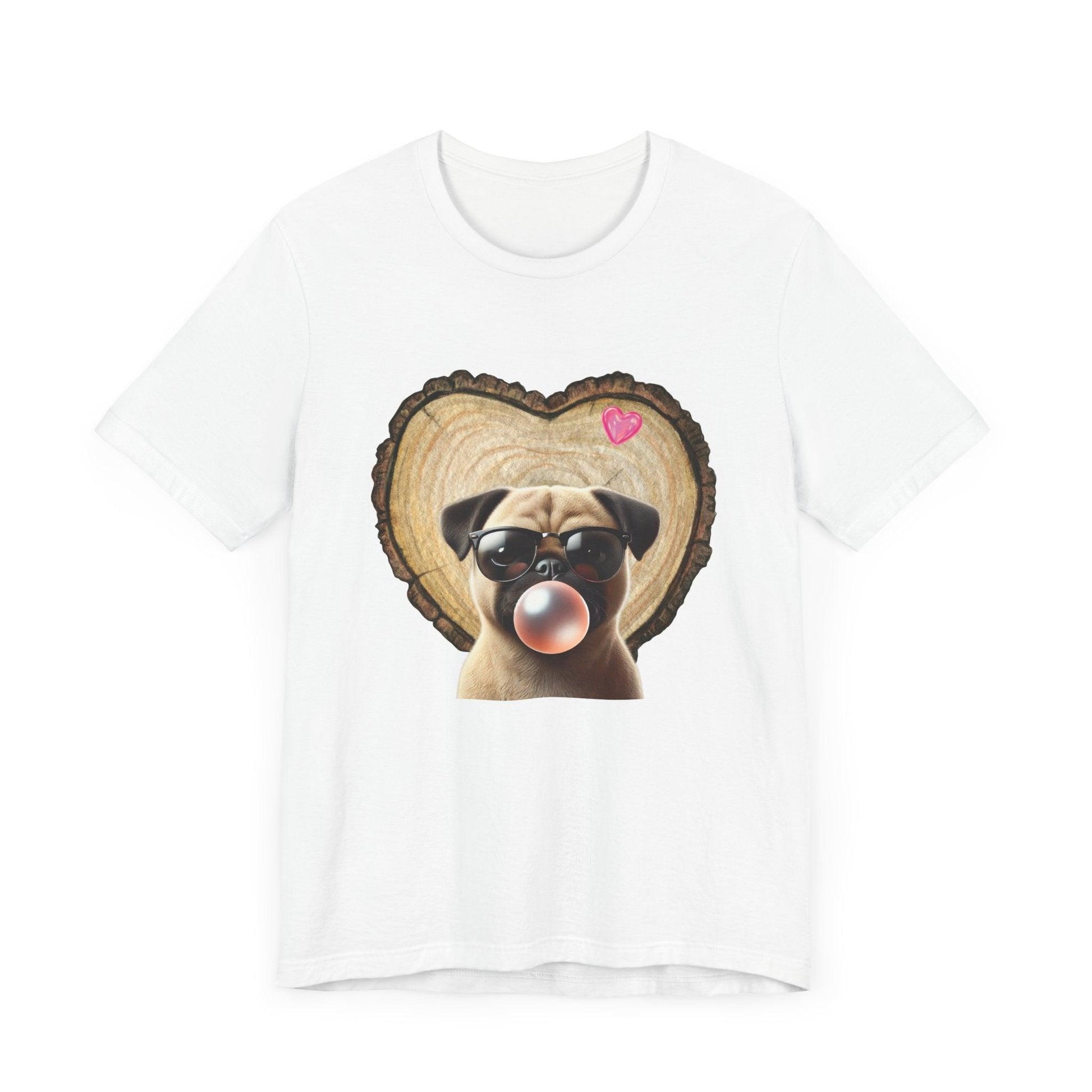 Pug Love - Unisex Jersey Tee - 🐶💕 Spread the Love with a Bubbly Pug! 💕🐶 - Whippie's